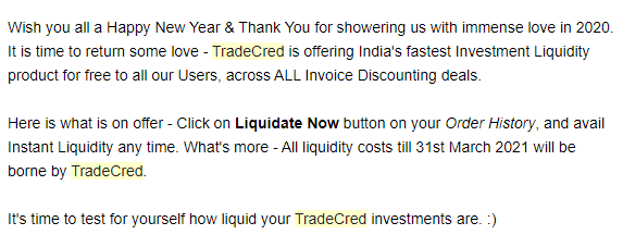 TradeCred liquidity