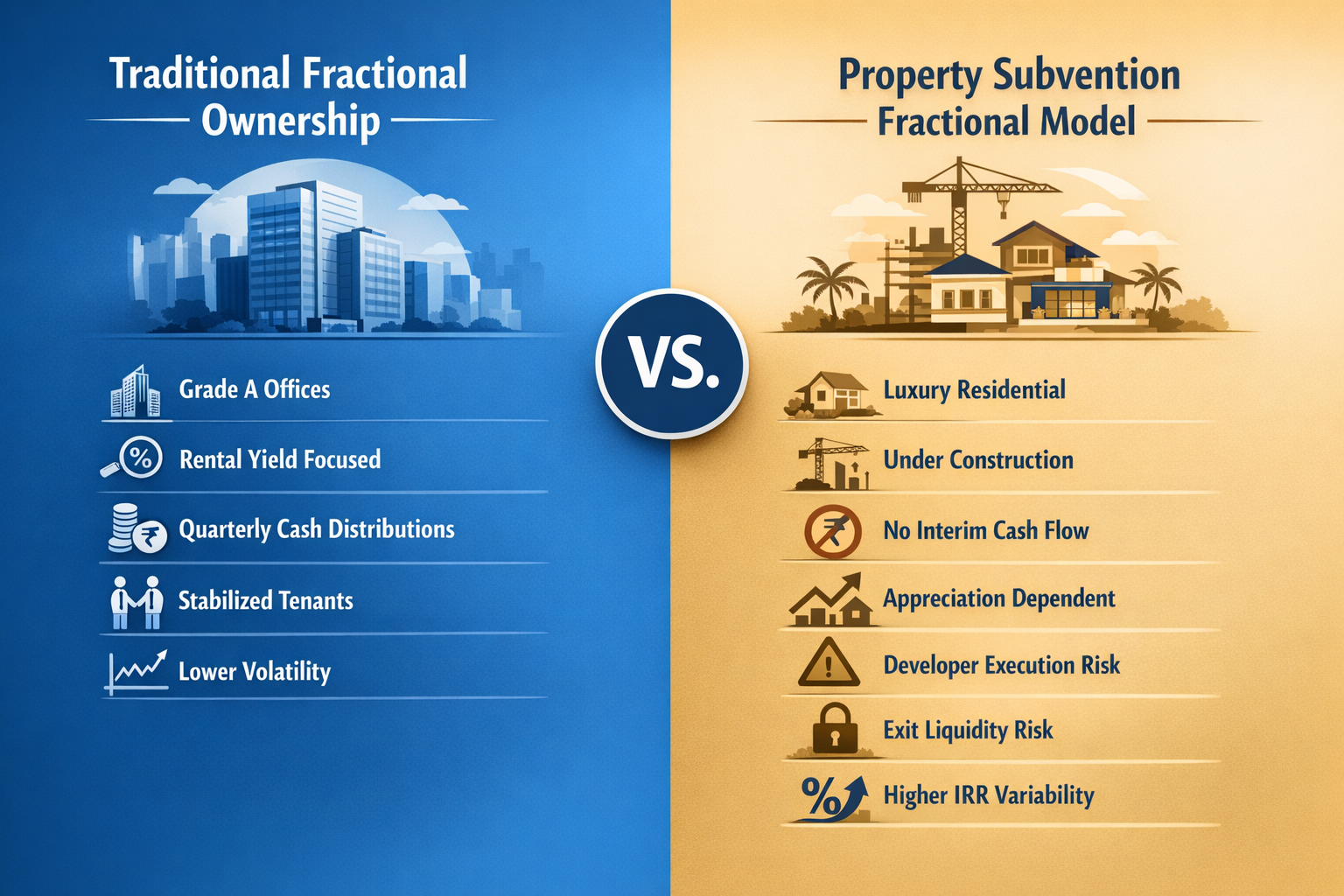 Traditional Fractional Ownership vs Property Subvention Fractional Model